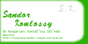 sandor komlossy business card